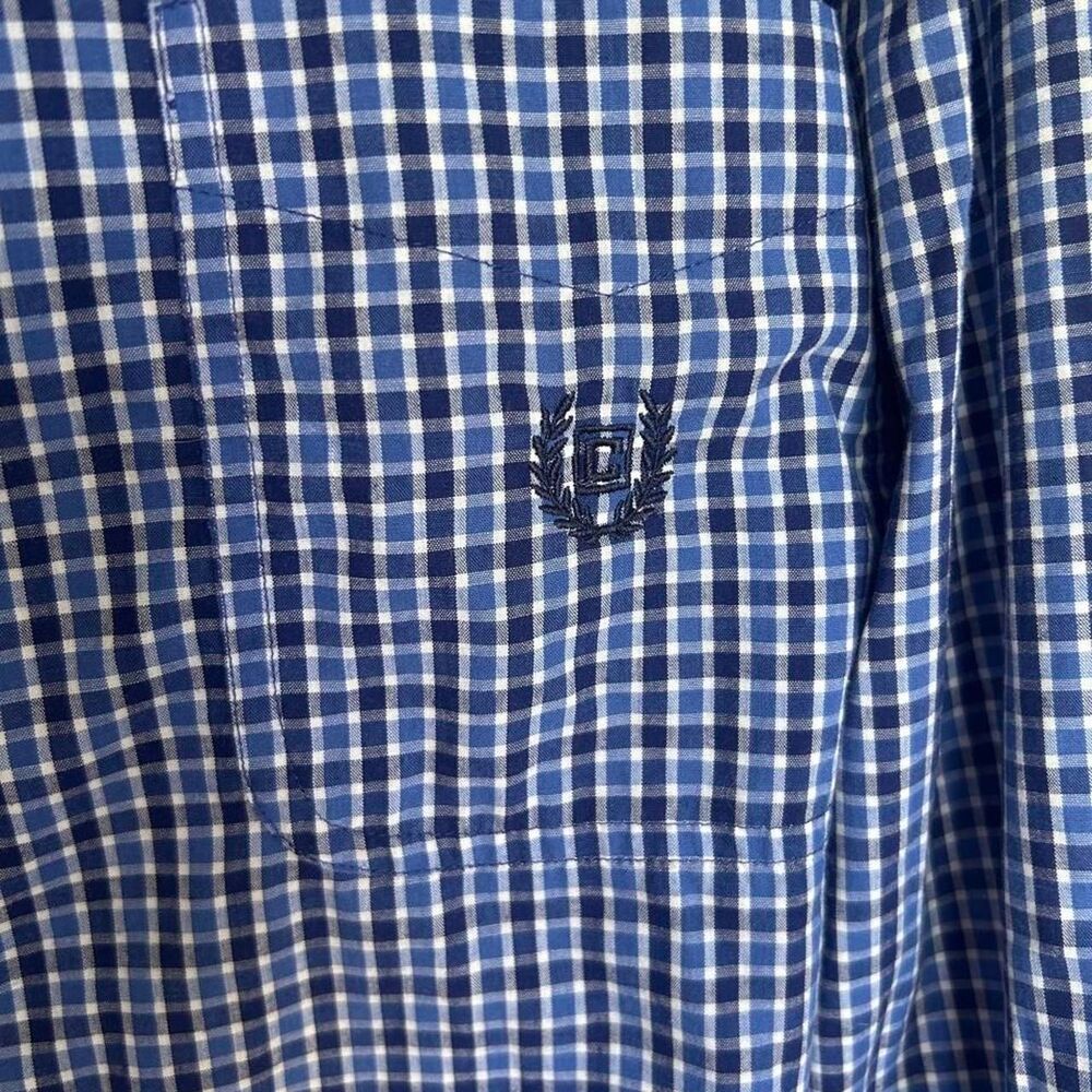 Chaps Men's Navy and White Button Up Shirt - Picture 4 of 5
